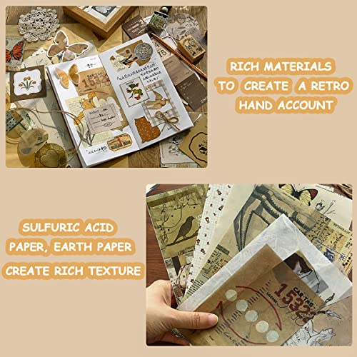 HASTHIP Scrapbook Stickers Supplies Kit, DIY Scrapbook Kit for Journaling/Scrapbooking Retro Aesthetic Kit for Bullet Junk Journals, Notebook, Stickers Craft Kits Album Aesthetic HASTHIP Scrapbook Stickers Supplies Kit, DIY Scrapbook Kit for Journaling/Scrapbooking Retro Aesthetic Kit for Bullet Junk Journals, Notebook, Stickers Craft Kits Album Aesthetic